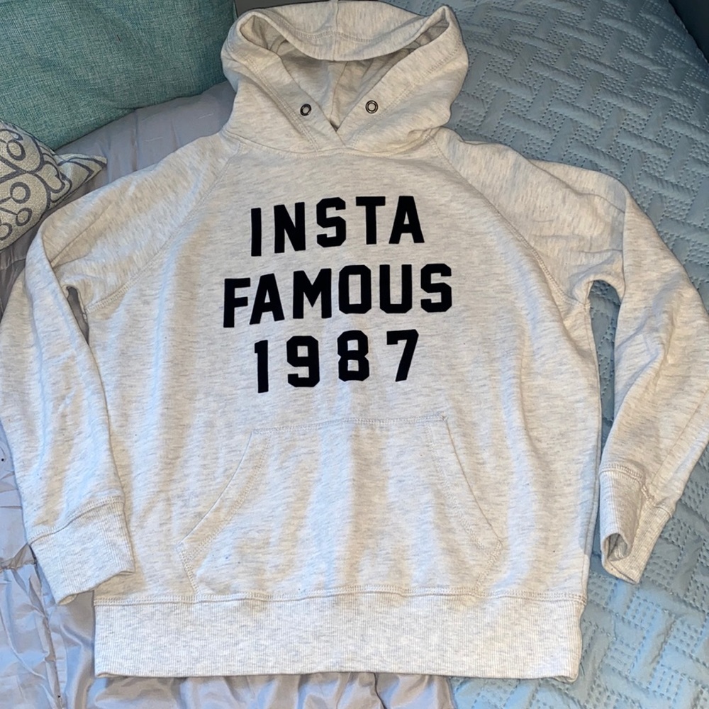 Forever 21 pullover lounge hooded sweatshirt light Merle grey gray small